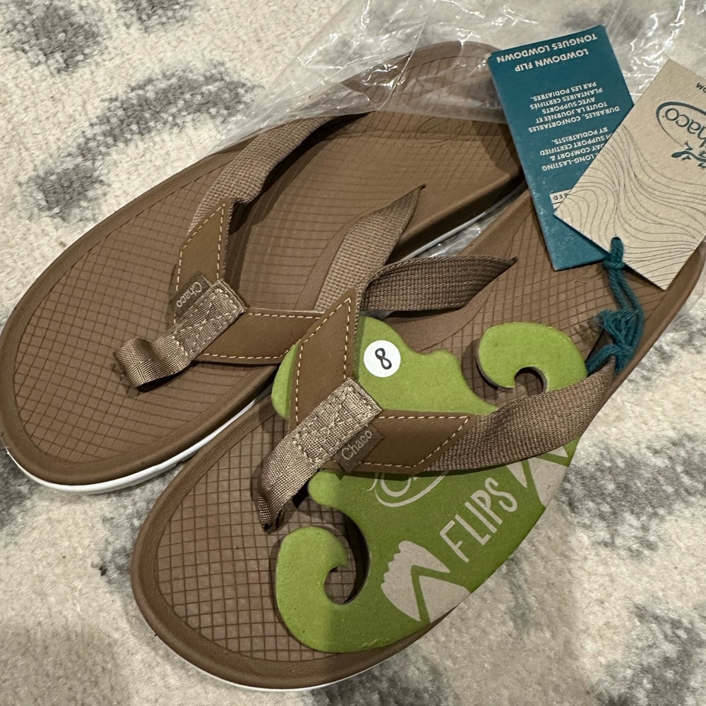 Chaco Green and Brown Sandals with Reptile Design